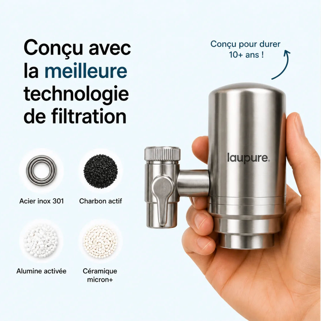 Filtre à robinet en acier inoxydable